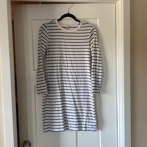 Old navy white with black striped long sleeve dress
